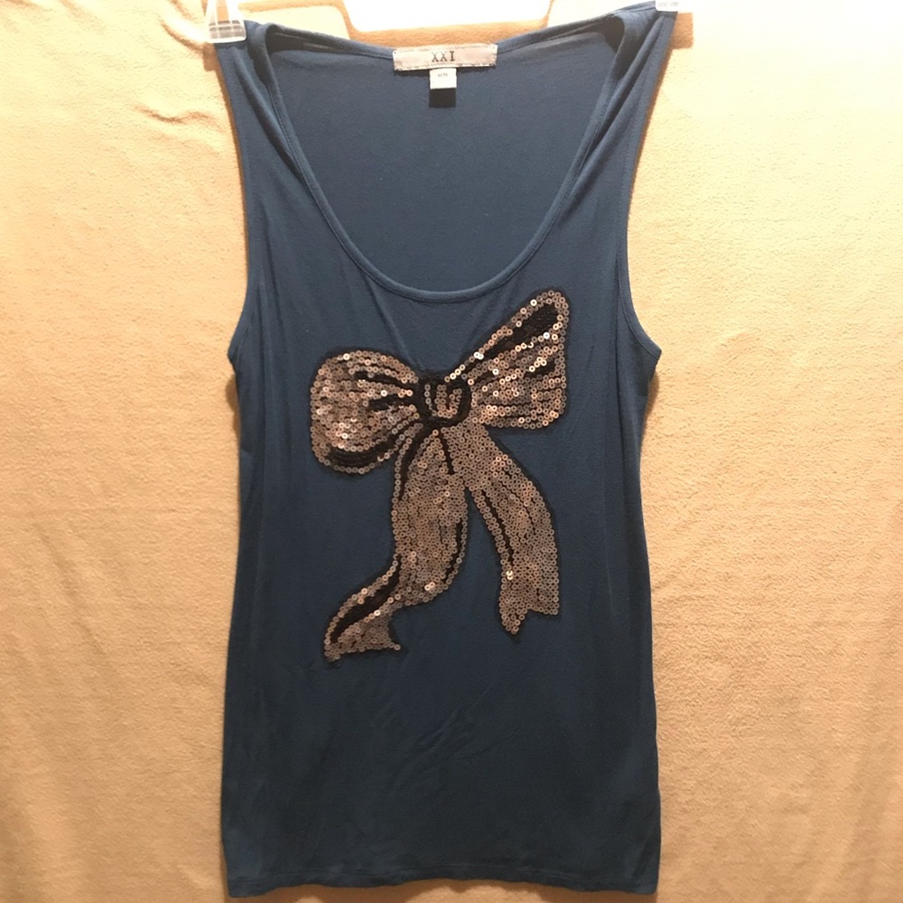 Sequin Bow Tank Top